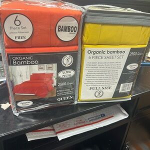 BAMBOO Organic 6 Piece Sheet Set - Vibrant Red and Yellow